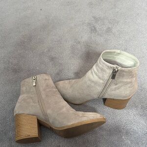 Women's Suede Ankle Boots - Beige